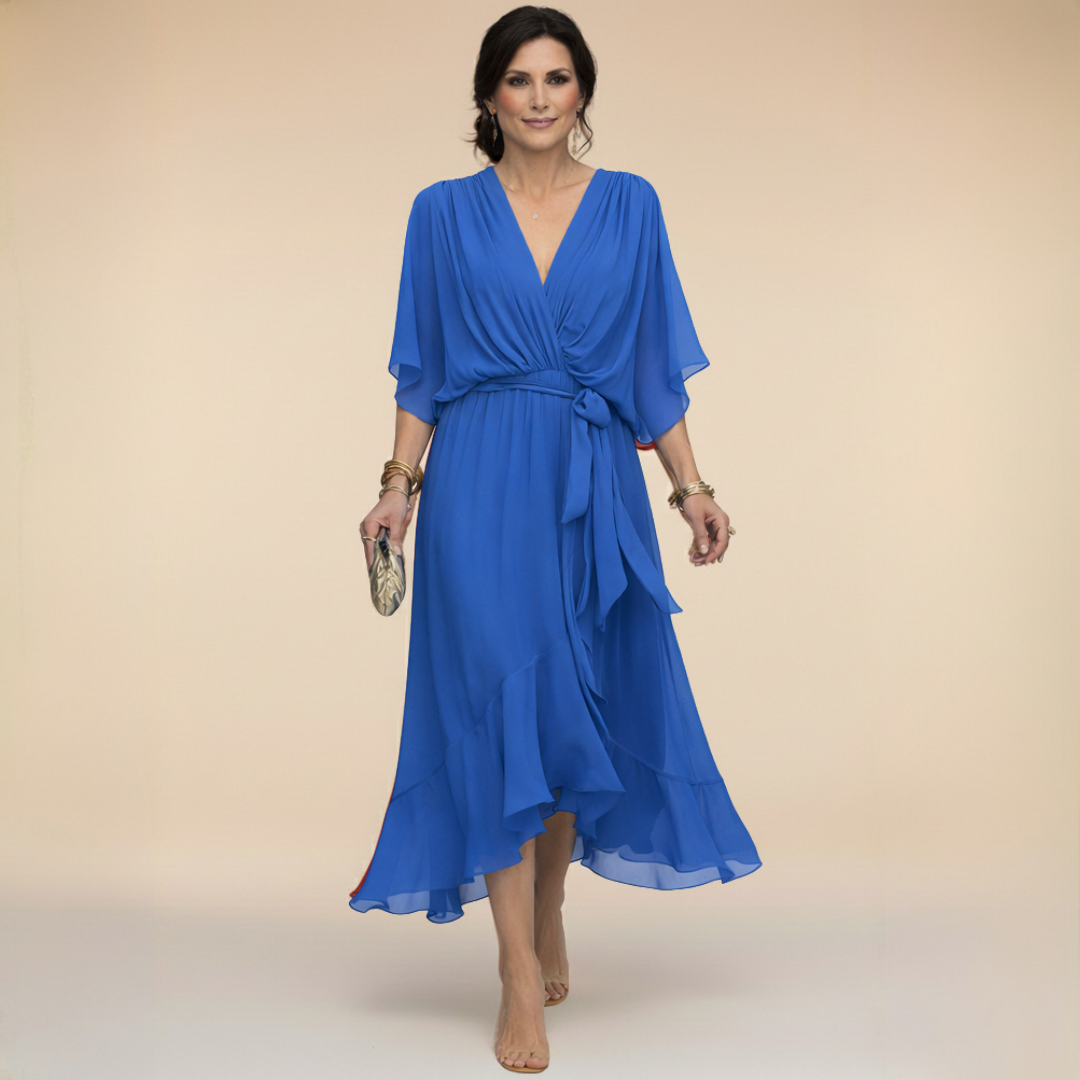Ava | Chiffonkleid mit V-Ausschnitt