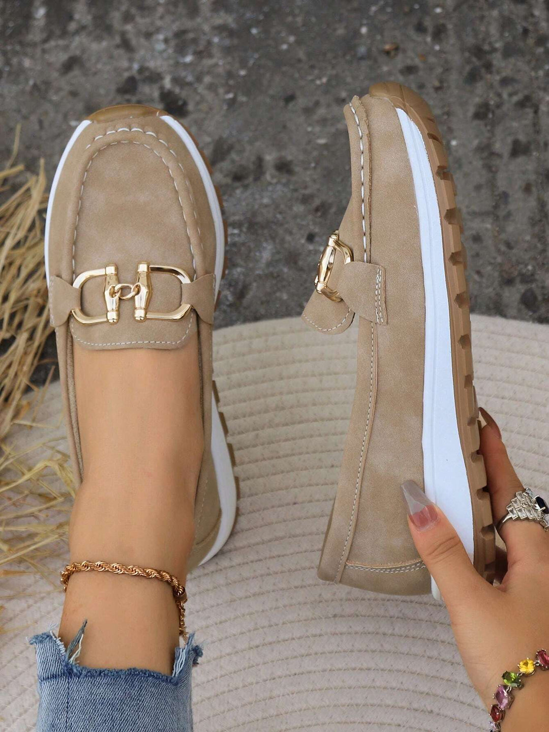 Ellie - Flache Schnallen-Loafer