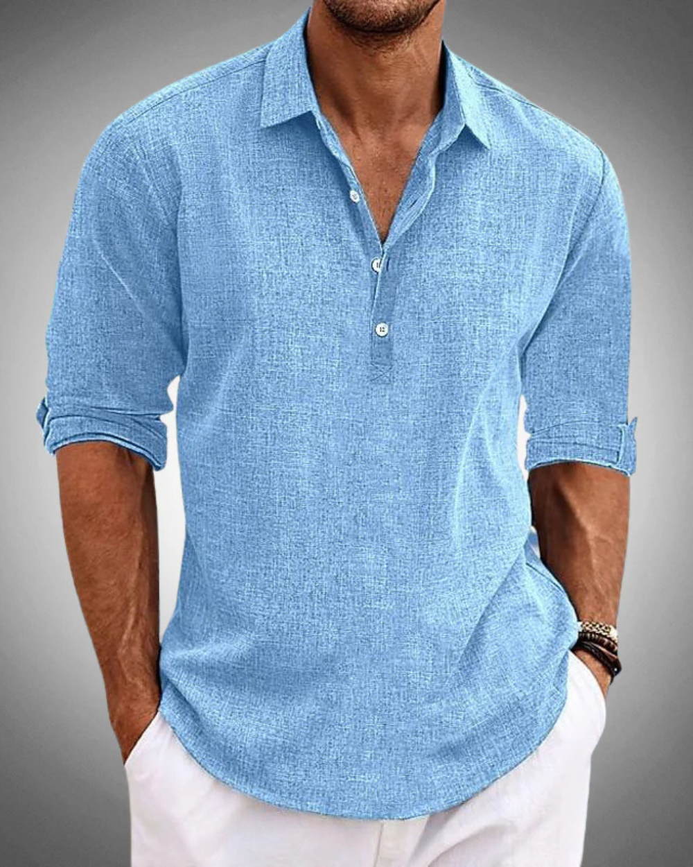 Caleb | Raffiniertes Button-Front Klassisches Hemd