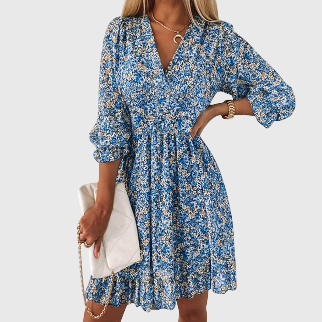 Clara | Blumenkleid mit Puffärmeln