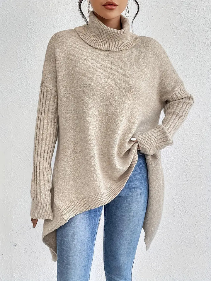 Mia - Pullover mit langen Ärmeln und hohem Kragen