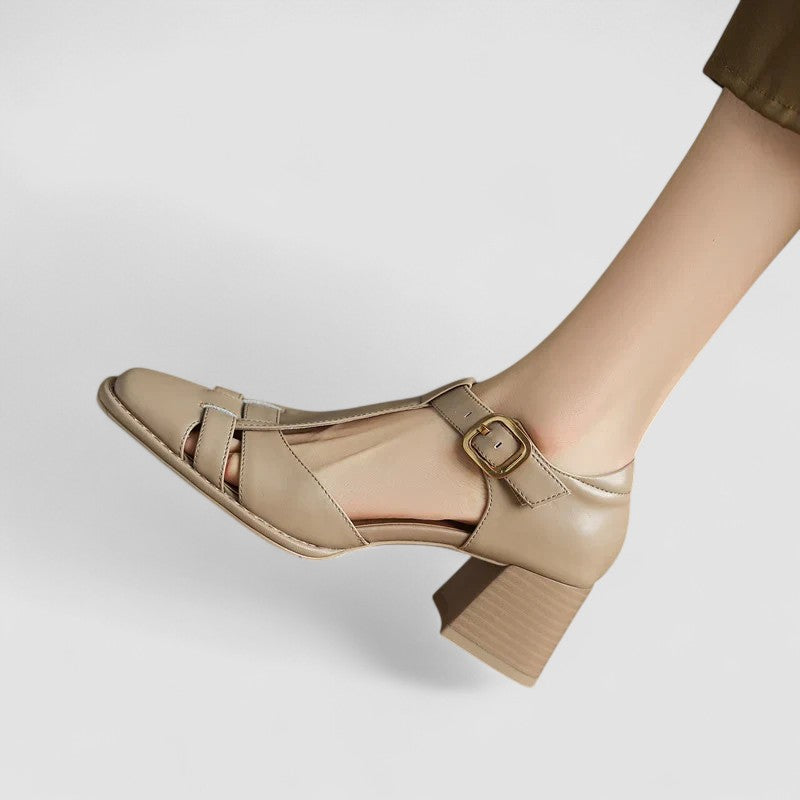 Elyxiana | Orthopädische T-Strap Blockabsätze