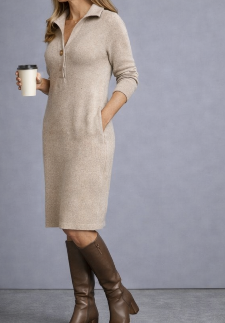 Strickkleid mit Knopfleiste