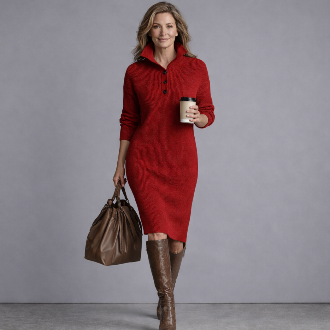 Strickkleid mit Knopfleiste