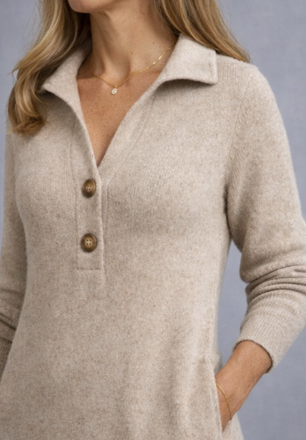 Strickkleid mit Knopfleiste