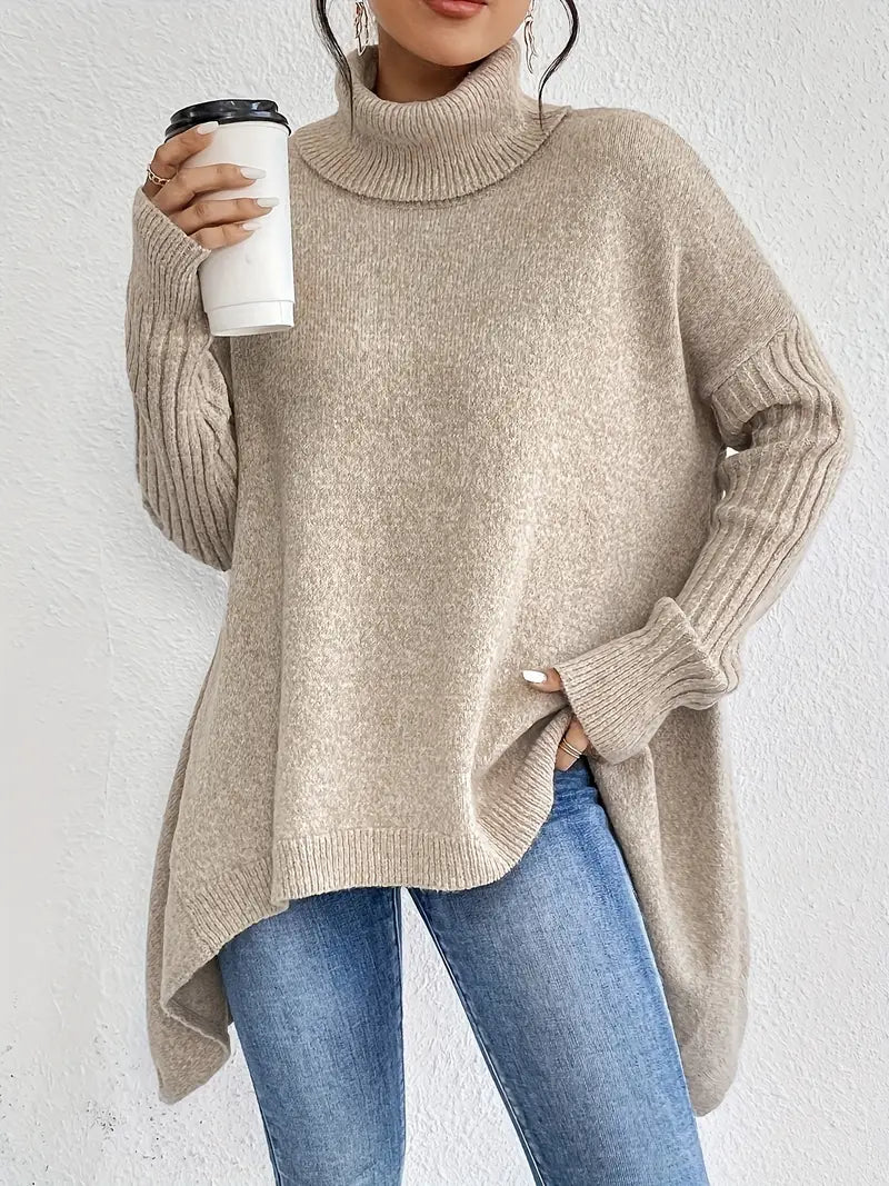 Mia - Pullover mit langen Ärmeln und hohem Kragen