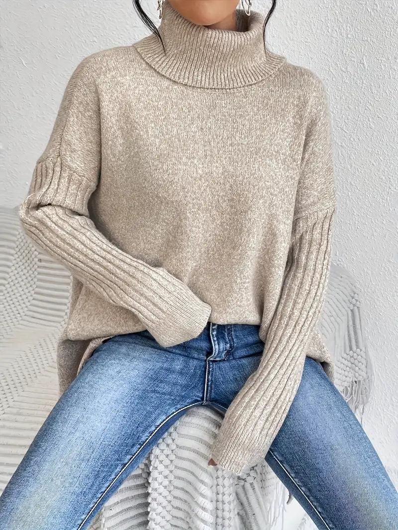 Mia - Pullover mit langen Ärmeln und hohem Kragen