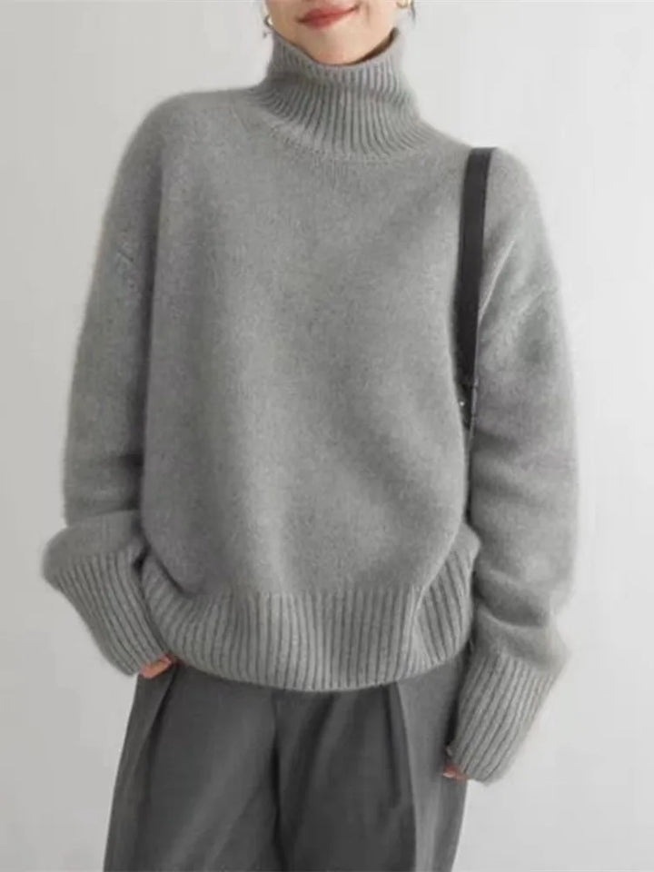 MONIKA - Pullover mit Hohem Baumwollkragen