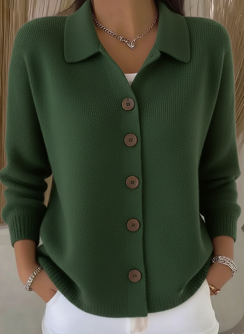 Helena - Weiche, elegante Bluse mit Kragen und Knopfverschluss
