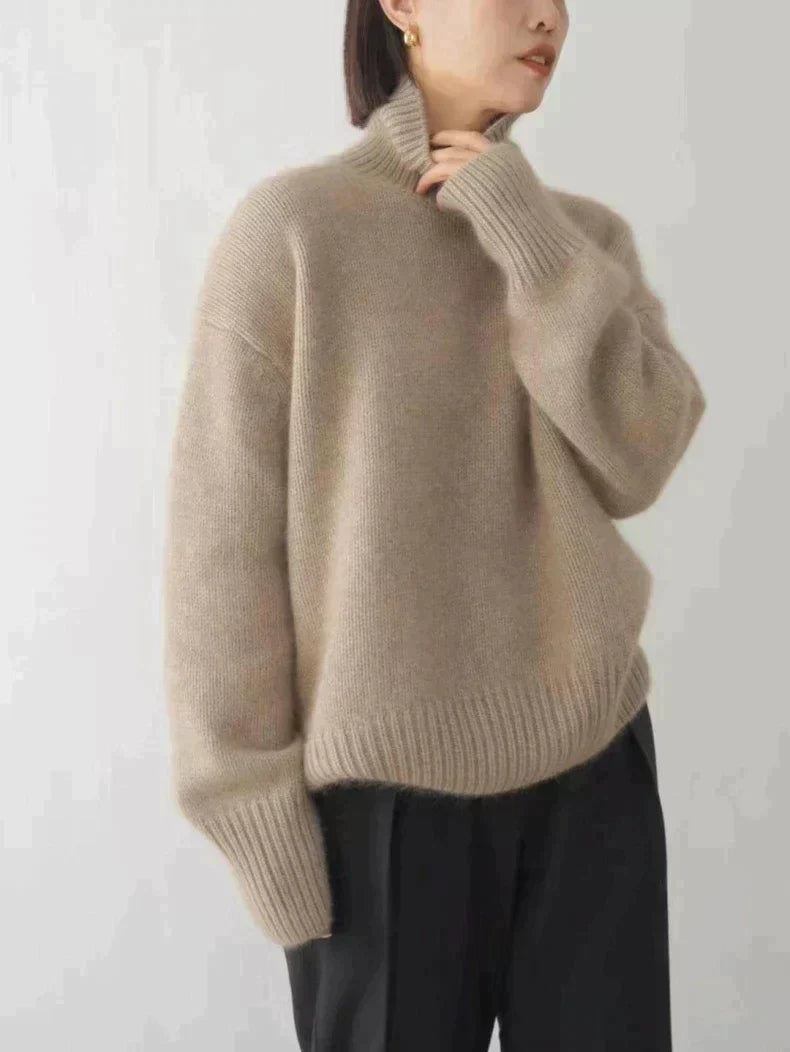 MONIKA - Pullover mit Hohem Baumwollkragen