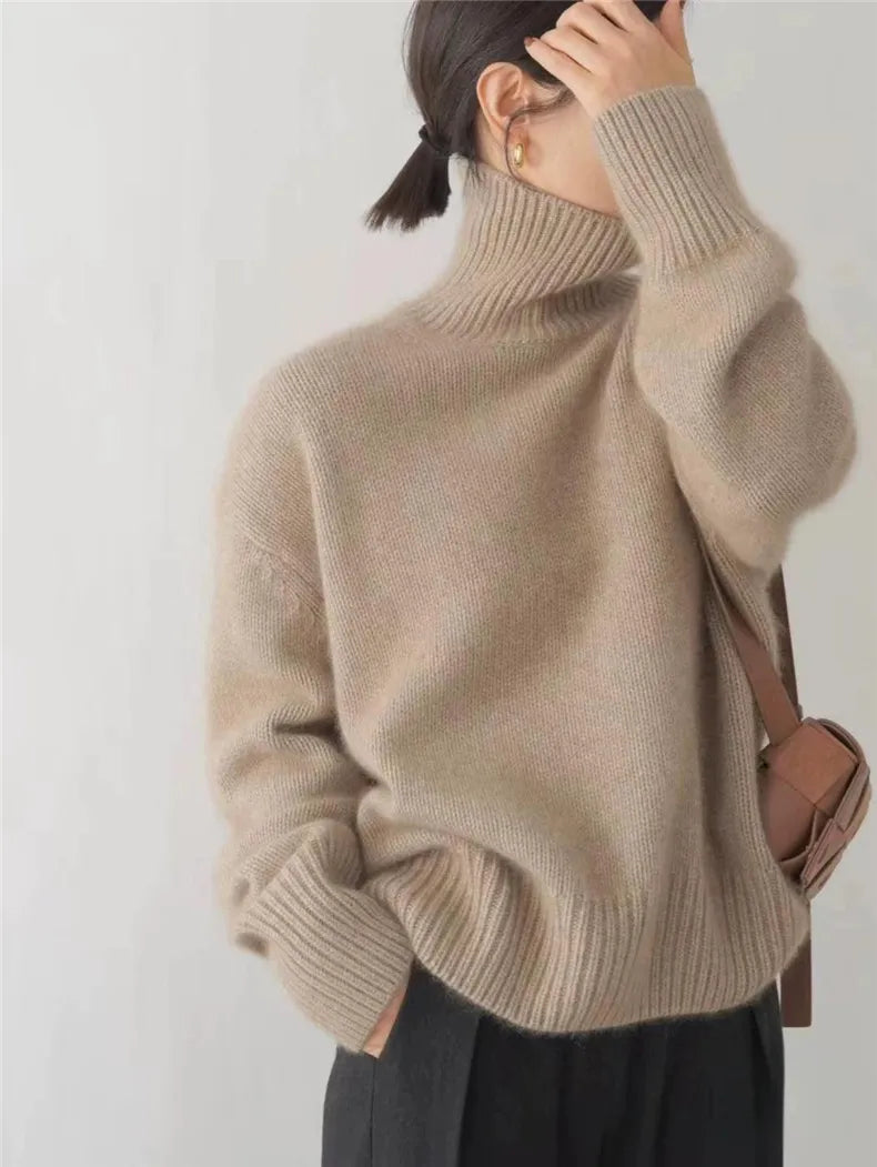 MONIKA - Pullover mit Hohem Baumwollkragen