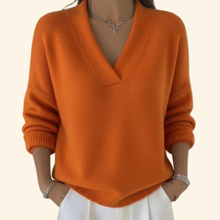 CELINA - Pullover mit V-Ausschnitt