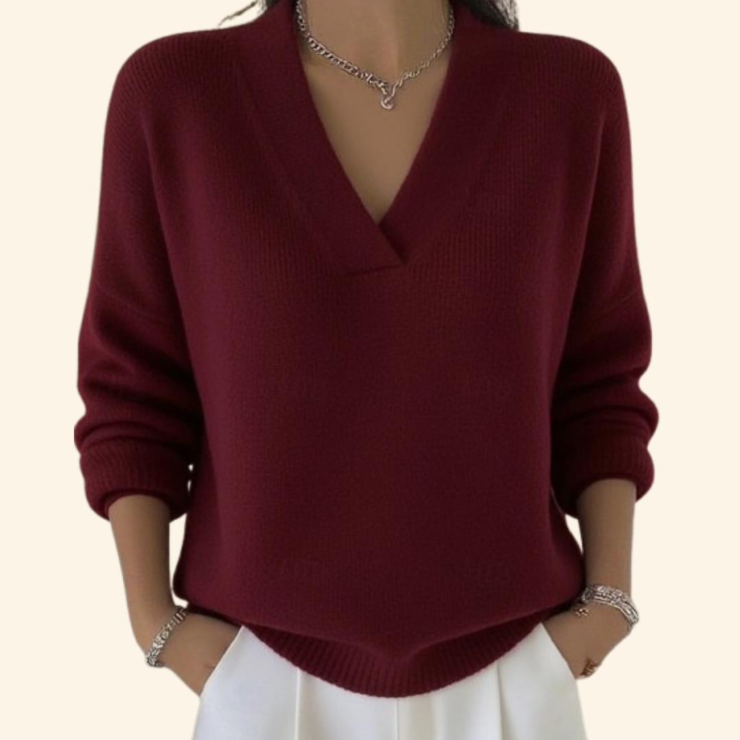 CELINA - Pullover mit V-Ausschnitt