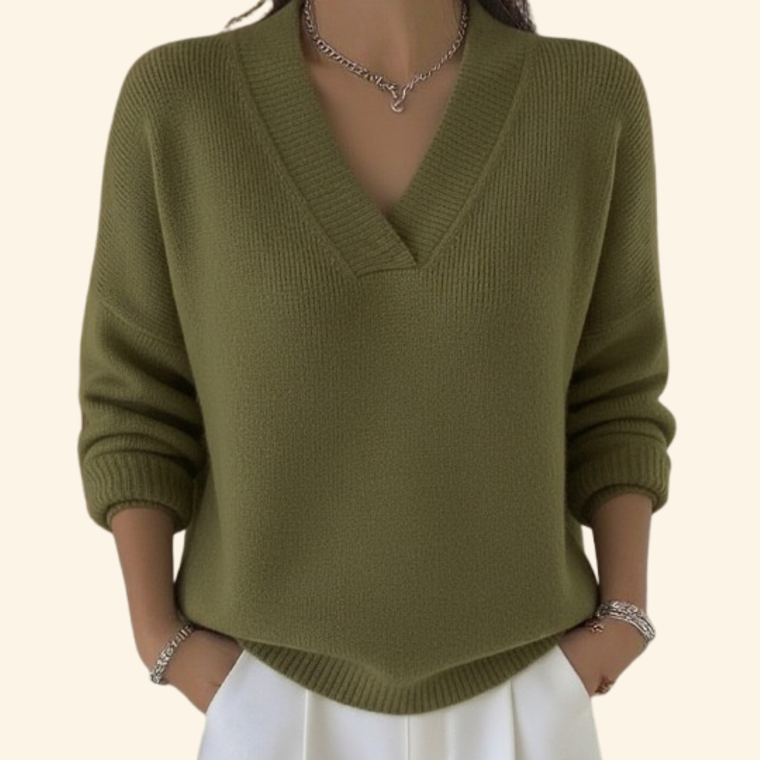 CELINA - Pullover mit V-Ausschnitt
