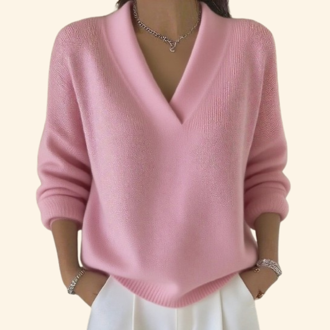 CELINA - Pullover mit V-Ausschnitt