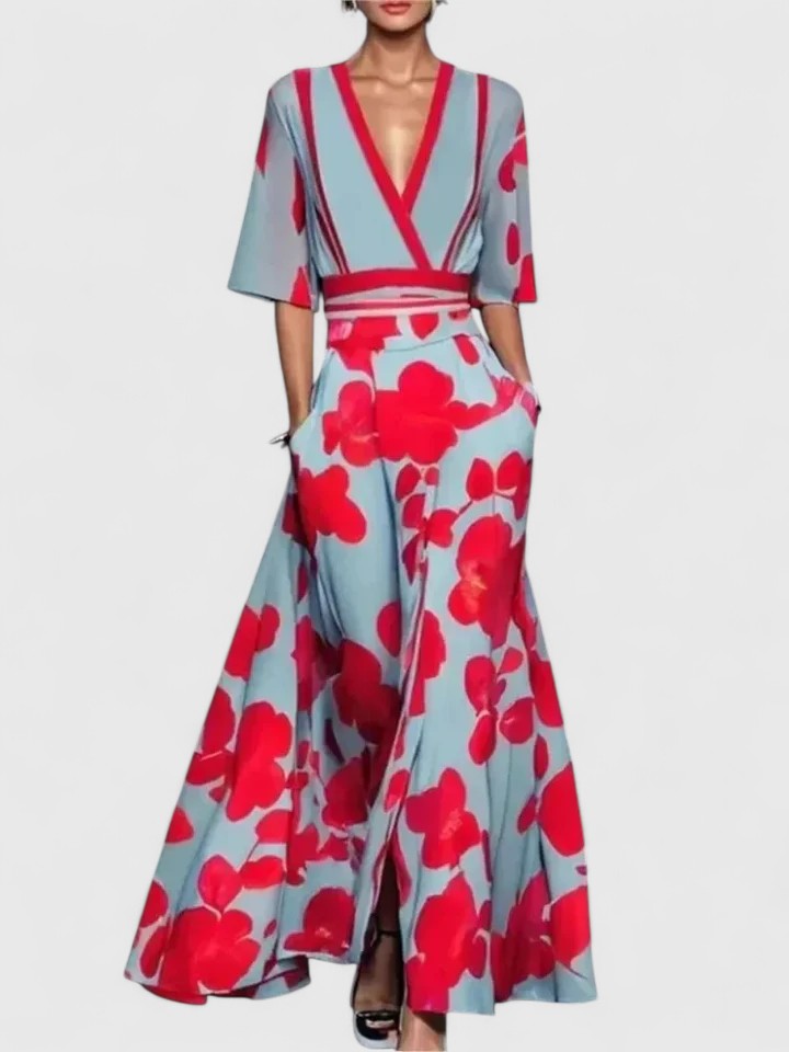Aimee | Elegantes Blumenkleid Maxi