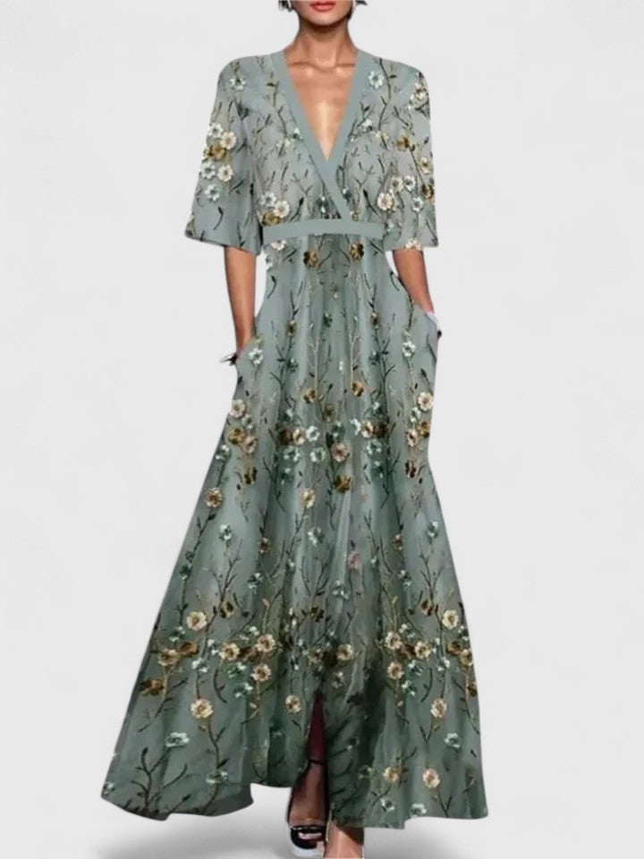 Aimee | Elegantes Blumenkleid Maxi