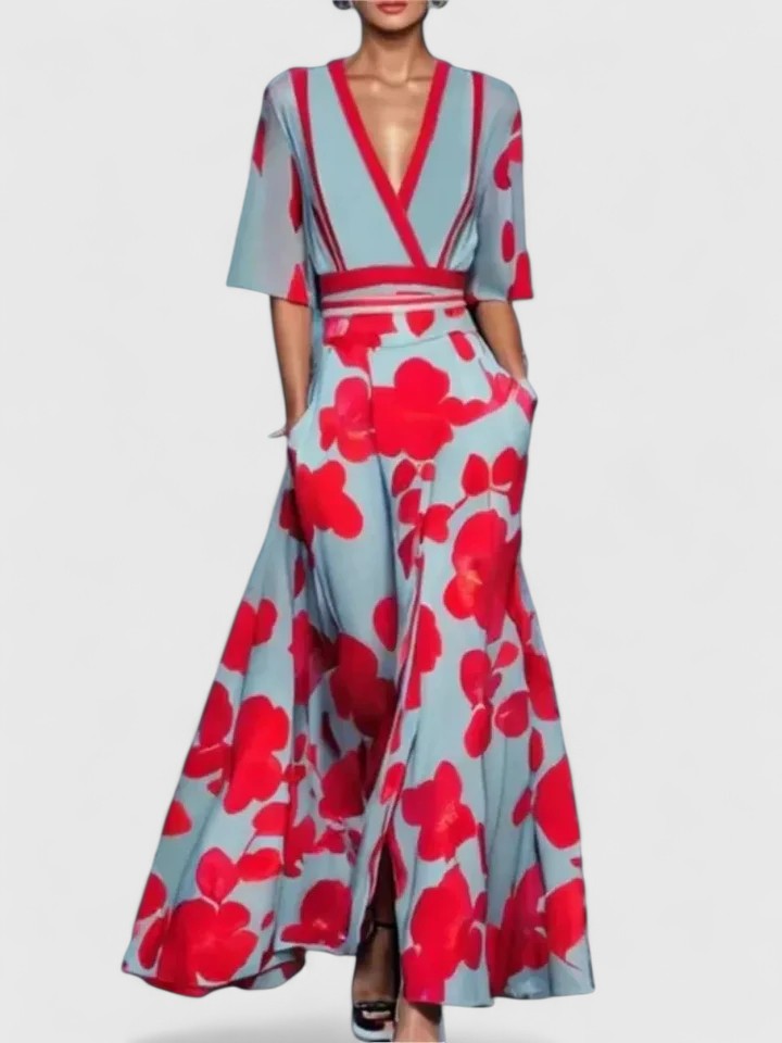 Aimee | Elegantes Blumenkleid Maxi