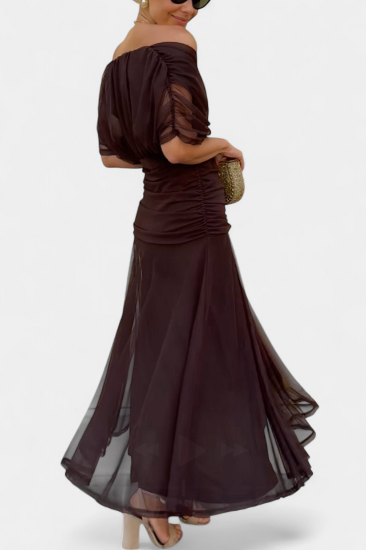 Florendra | Langes Blumenkleid mit V-Ausschnitt