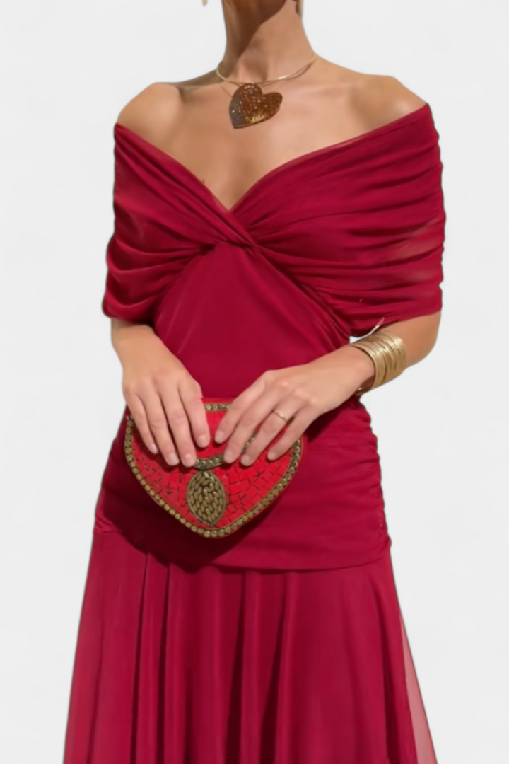 Florendra | Langes Blumenkleid mit V-Ausschnitt