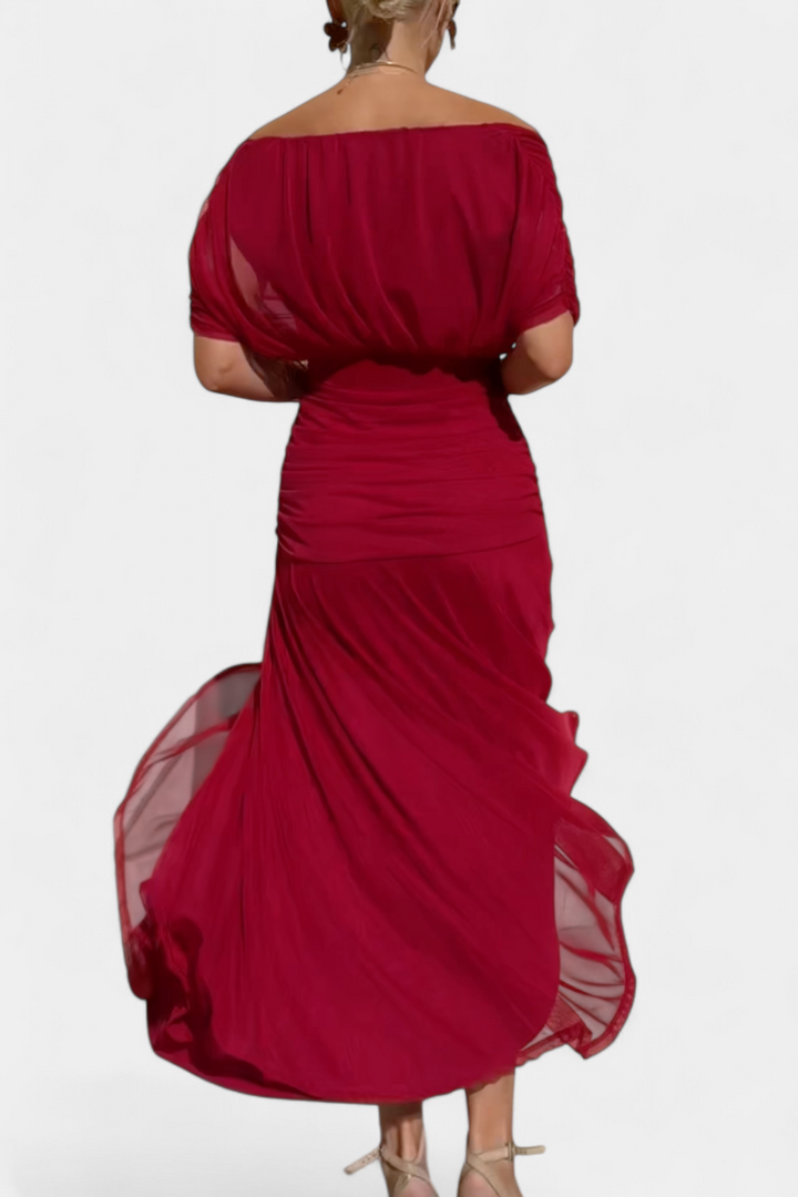 Florendra | Langes Blumenkleid mit V-Ausschnitt
