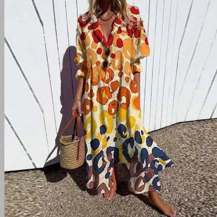 Alyssa™ Boho Puffärmel Maxikleid