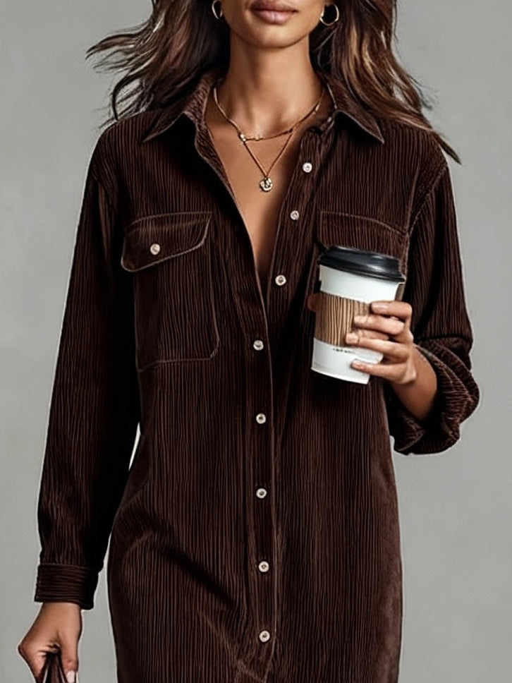 Evelyn | Entspanntes Corduroy-Midi-Kleid