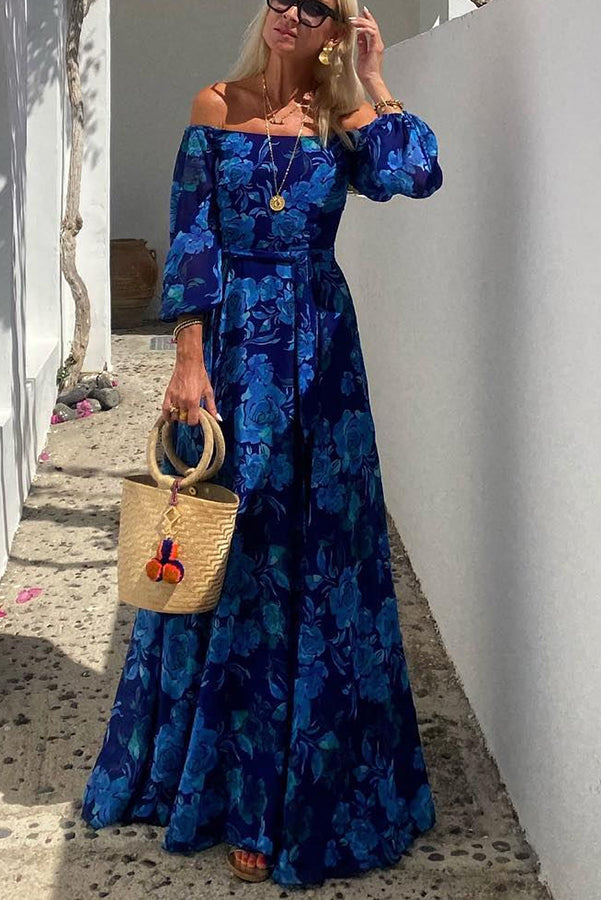 Lila™ Floral Off-Shoulder Maxikleid