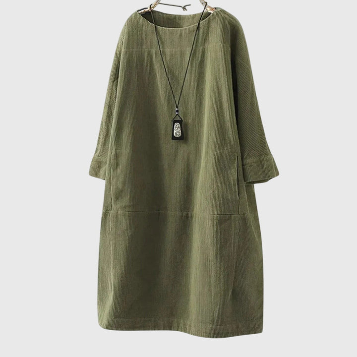 Grace | Lässiges Cord-Midi-Kleid