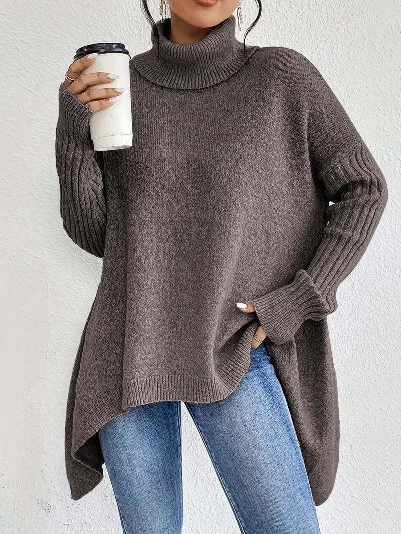 Mia - Pullover mit langen Ärmeln und hohem Kragen