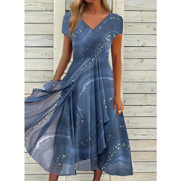 Josephine™ Elegantes V-Ausschnitt Midi-Kleid